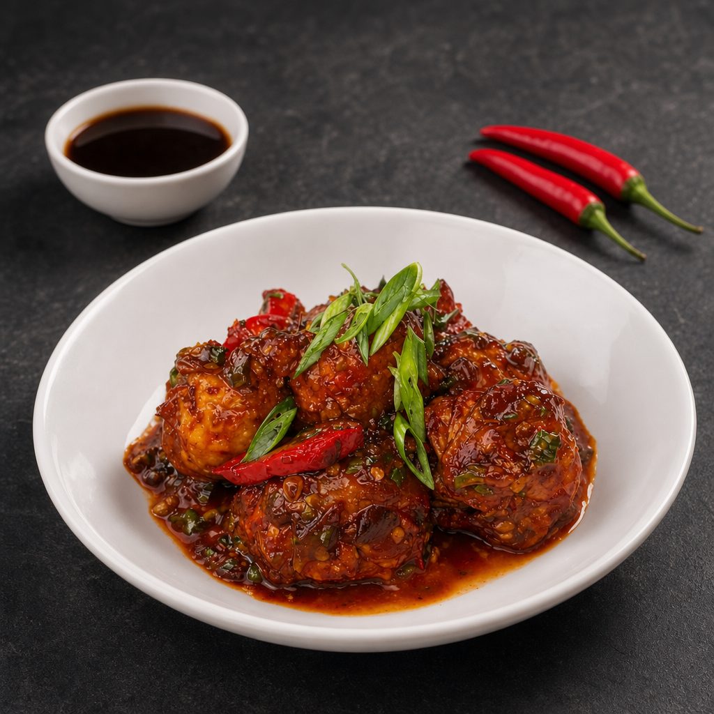 Chilli Chicken Momo.