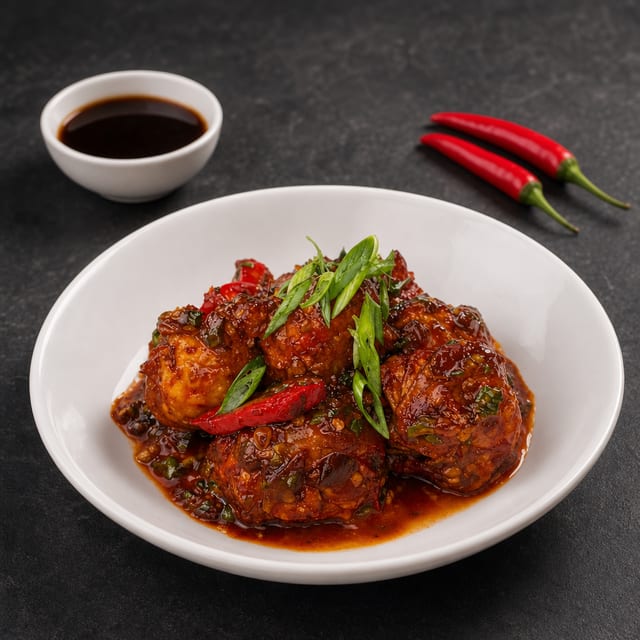 Chilli Chicken Momo.